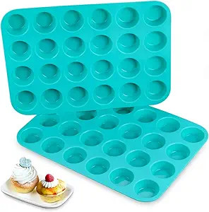 CAKETIME Silicone Muffin Pan - 24 Mini Cupcake Pan Silicone Molds BPA Free 100% Food Grade Mini M... | Amazon (US)