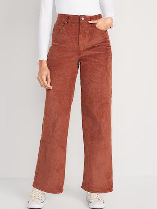 Extra High-Waisted Sky-Hi Wide-Leg Corduroy Pants for Women | Old Navy (US)