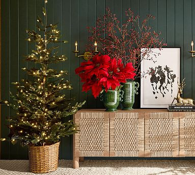 Lit Pine Tree in Basket | Pottery Barn (US)