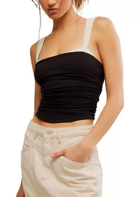 Free People Women's Two Tone Tank Top, Black, X-Large | Belk