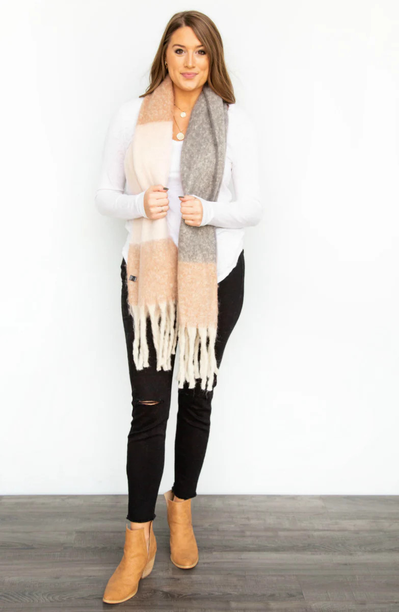 Snow Babe Grey Scarf | Apricot Lane Boutique