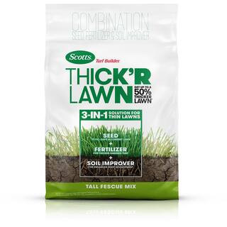 Turf Builder 40 lbs. 4,000 sq. ft. THICK'R LAWN Grass Seed, Fertilizer, and Soil Improver for Tal... | The Home Depot