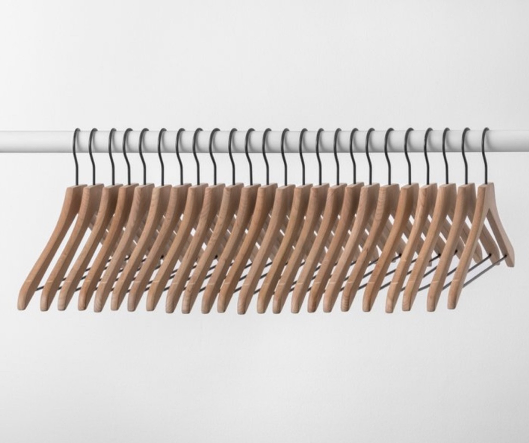 Pretty and "fancy" wooden hangers! Feels like a silly purchase but LOVE the consistent look in my closet 😍 no weird shoulder wrinkles from plastic hangers anymore. Pack of 24 as well and pretty fair price point. Repurchased this quite a few times! 

#LTKstyletip #LTKfindsunder50 #LTKfamily