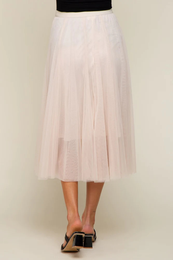 Cream Tulle Maternity Midi Skirt | PinkBlush Maternity