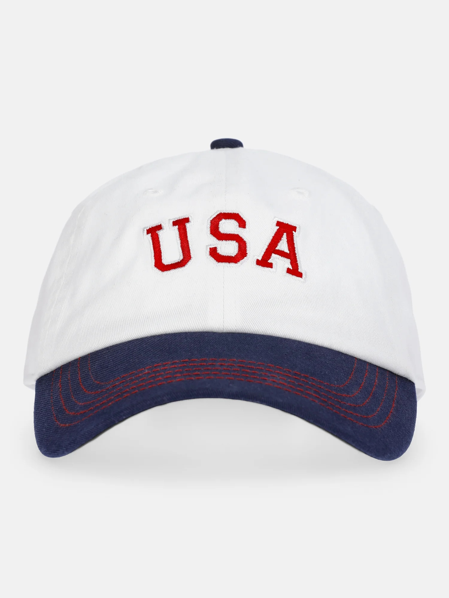 Time and Tru Women's USA Embroidered Baseball Hat, White | Walmart (US)