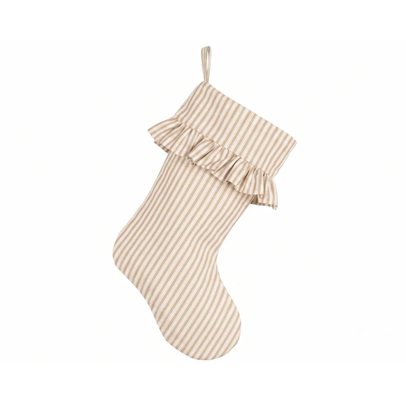Polo Stripe Ruffled Christmas Stocking | Wayfair North America