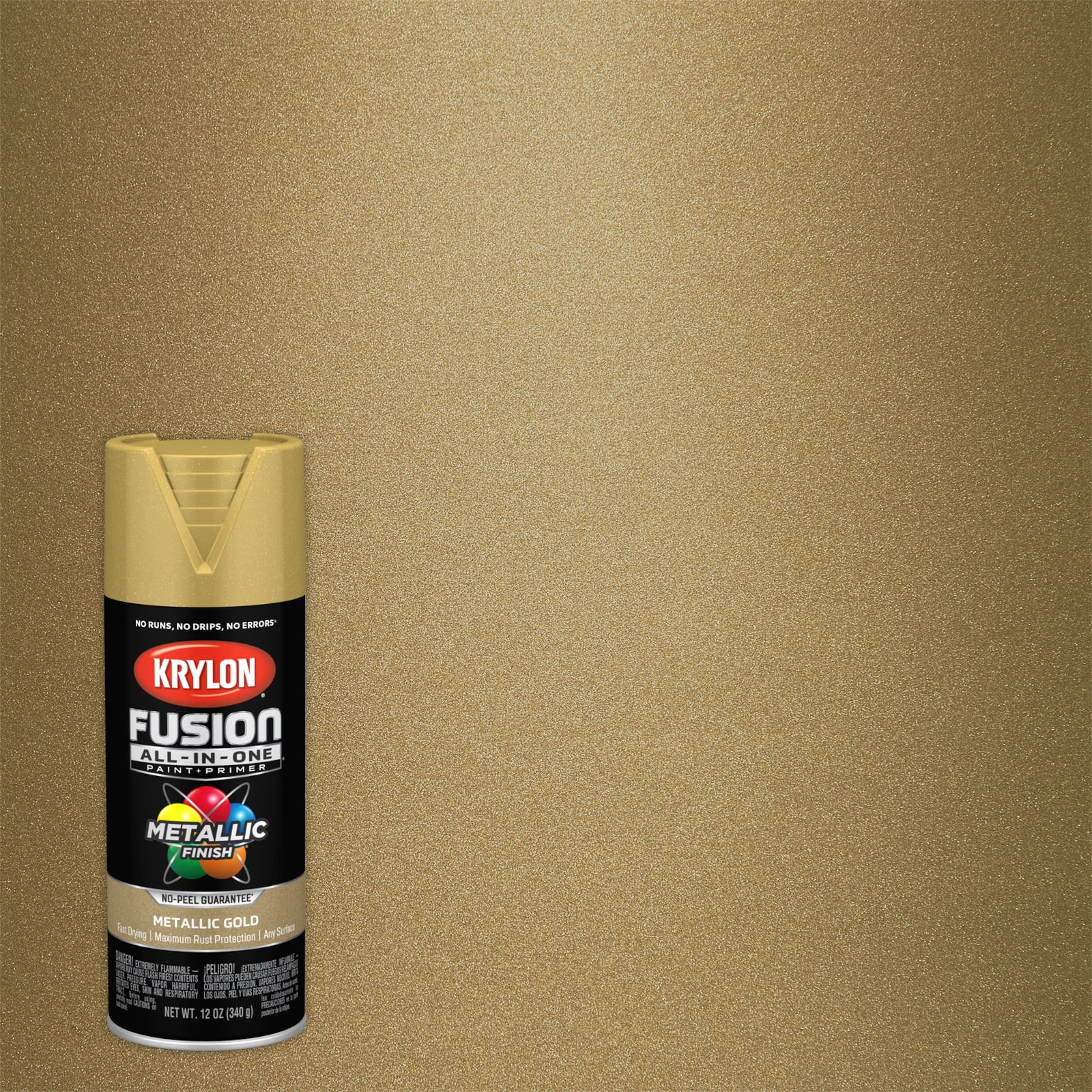 Krylon Fusion All-In-One Spray Paint Metallic, Gold, 12 oz. - Walmart.com | Walmart (US)