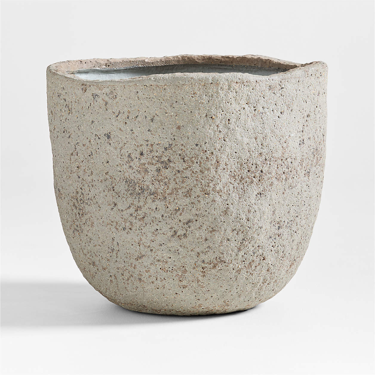Cavo Warm Grey Textured Indoor/Outdoor Planter 20"x17.5" + Reviews | Crate & Barrel | Crate & Barrel