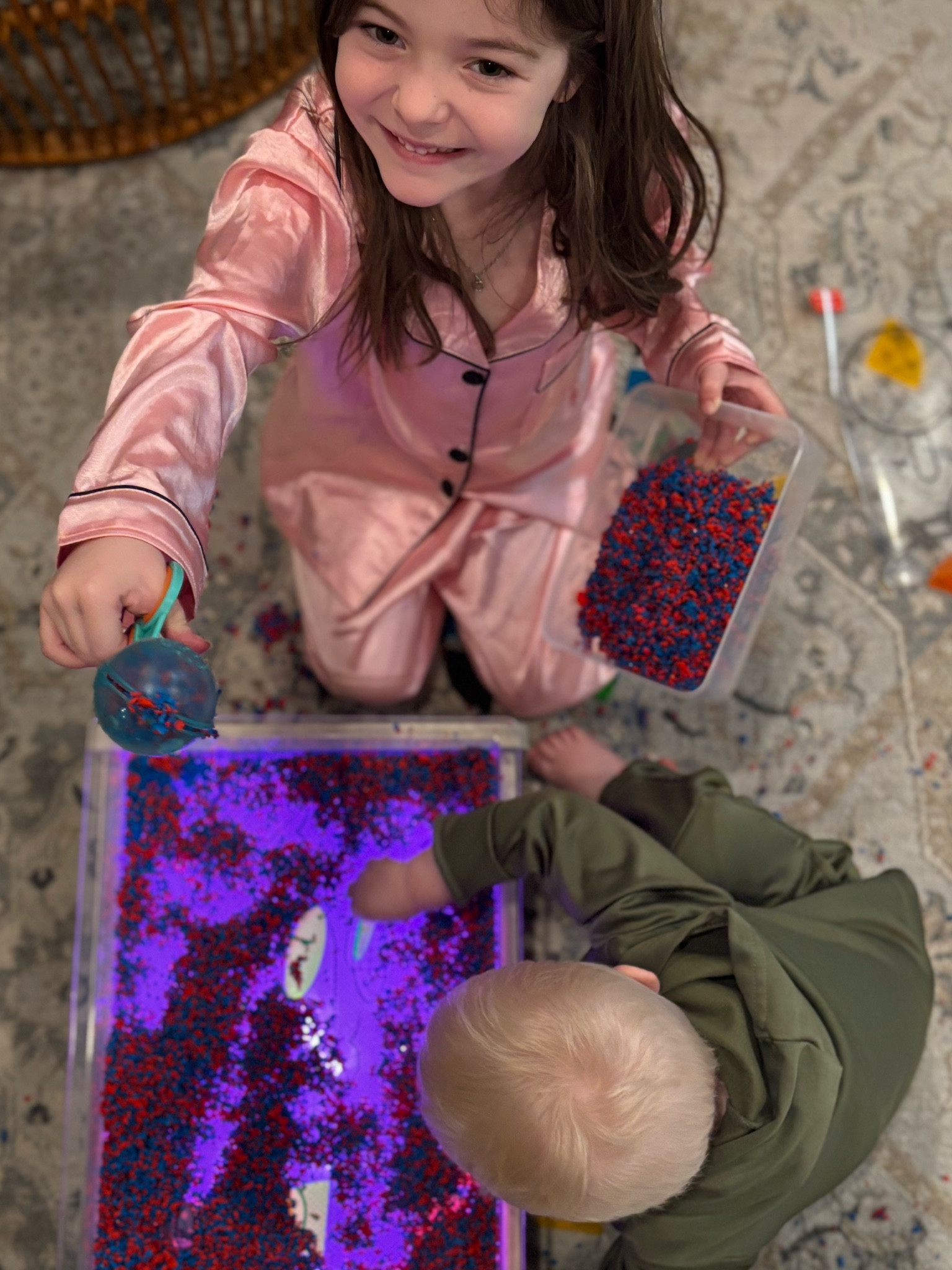 Toys that don't age out- sensory toys. Absolutely love this light up sensory table and it entertained both of my kids with a 3 year age gap, also listing some favorite toys that are carried across several ages 

#LTKKids