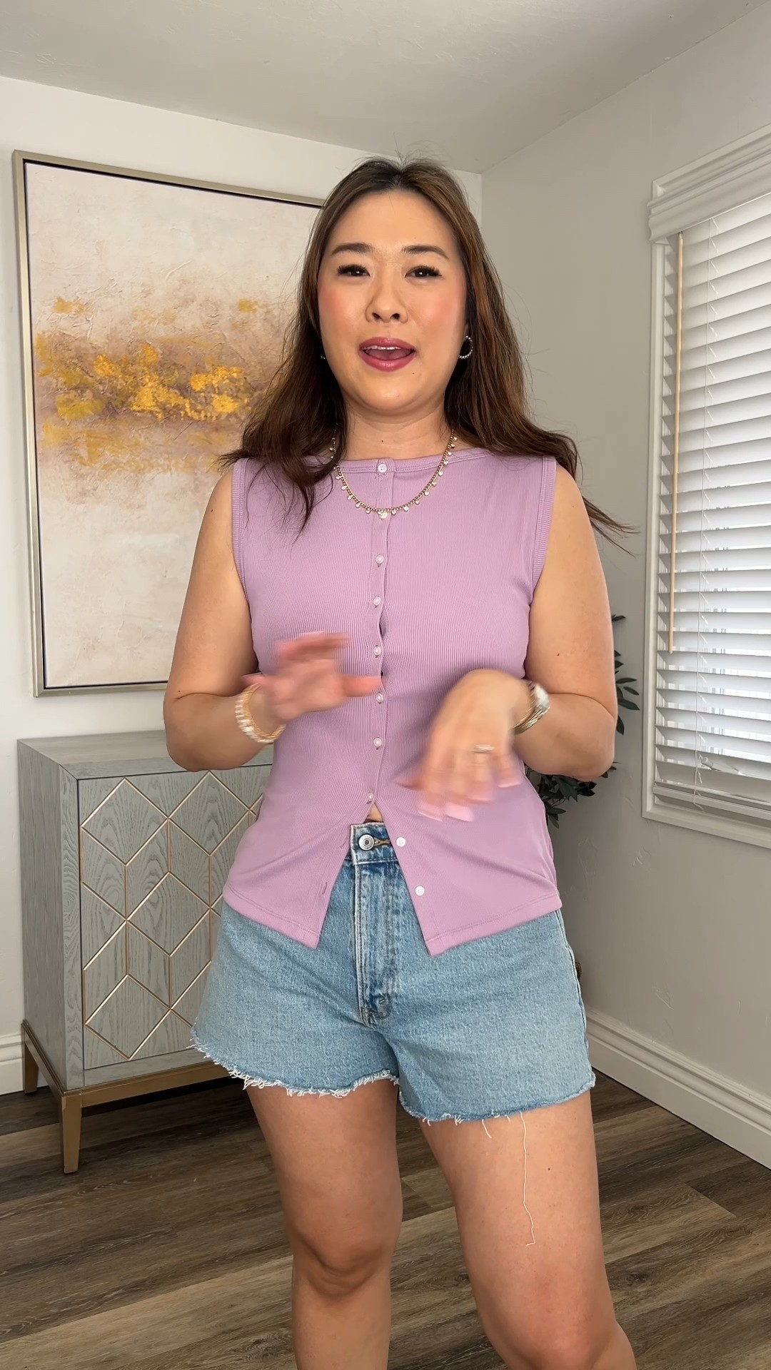 Abercrombie Tank: Small
Denim Shorts: 28 

#LTKSpringSale #LTKMidsize #LTKOver40