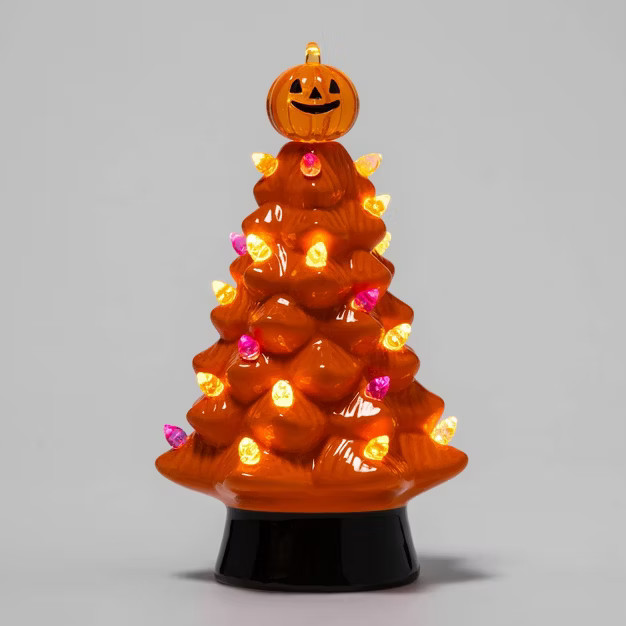 Light Up Orange Ceramic Tree Halloween Decorative Figurine - Hyde & EEK! Boutique™ | Target