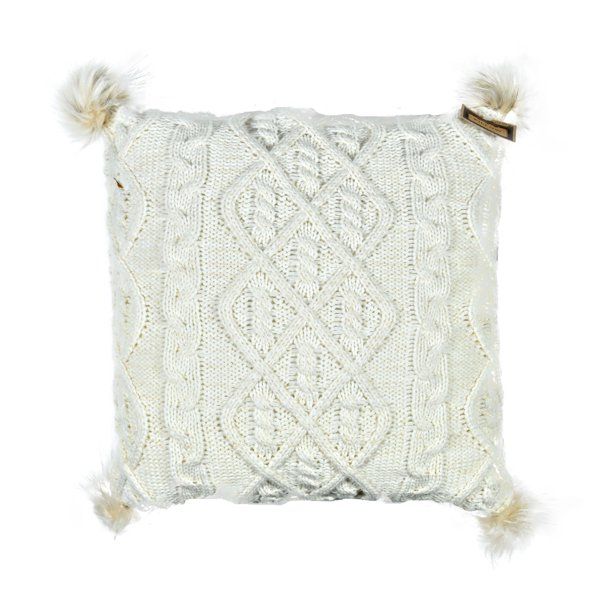 Holiday Time Ivory Cable Knit Pillow - Walmart.com | Walmart (US)
