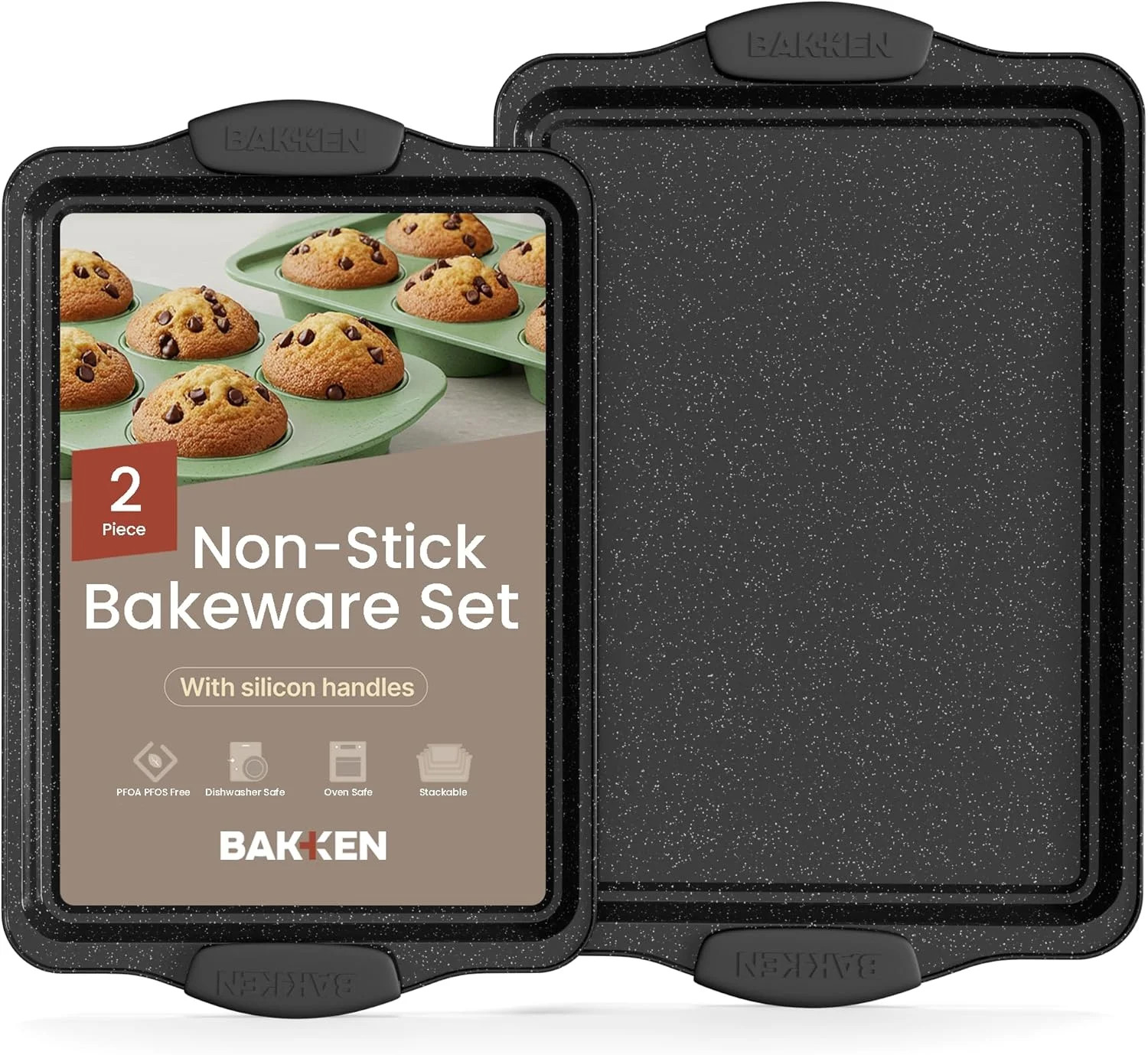 Bakken- Swiss Kitchen Baking Pans - Medium (15.15 × 10.03") and Large (17.1 x 11.8") Nonstick Sh... | Walmart (US)