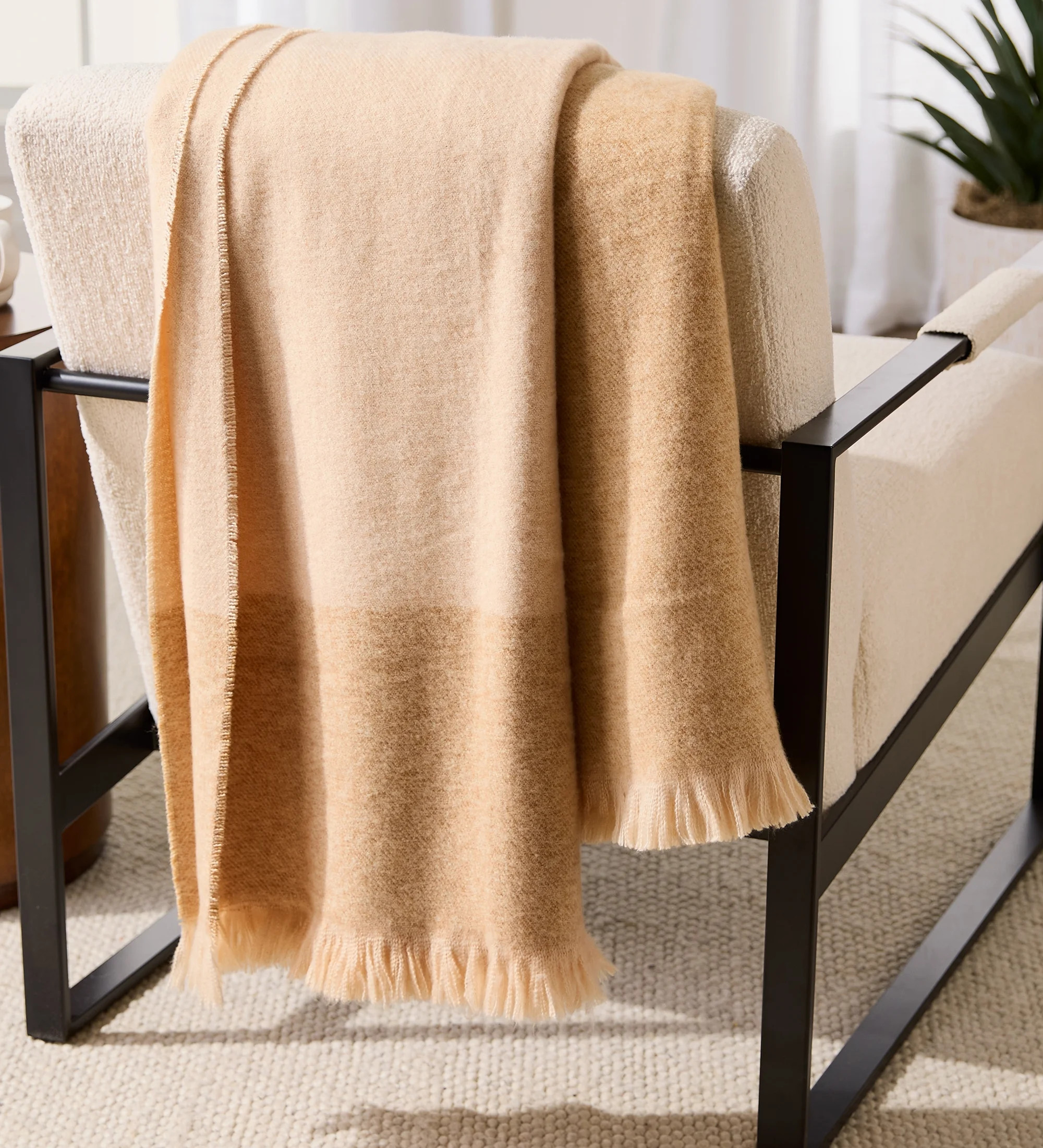 Better Homes & Gardens Ultra Soft Brushed Woven Oversized Throw Blanket, Goldenrod | Walmart (US)