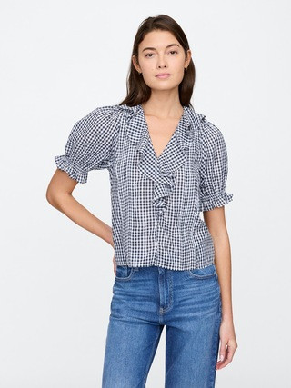 Relaxed Voile Ruffle Top | Gap Factory