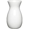 5.7-Inch Modern Ribbed Design Small White Ceramic Decorative Tabletop Centerpiece Vase/Flower Pot | Amazon (US)