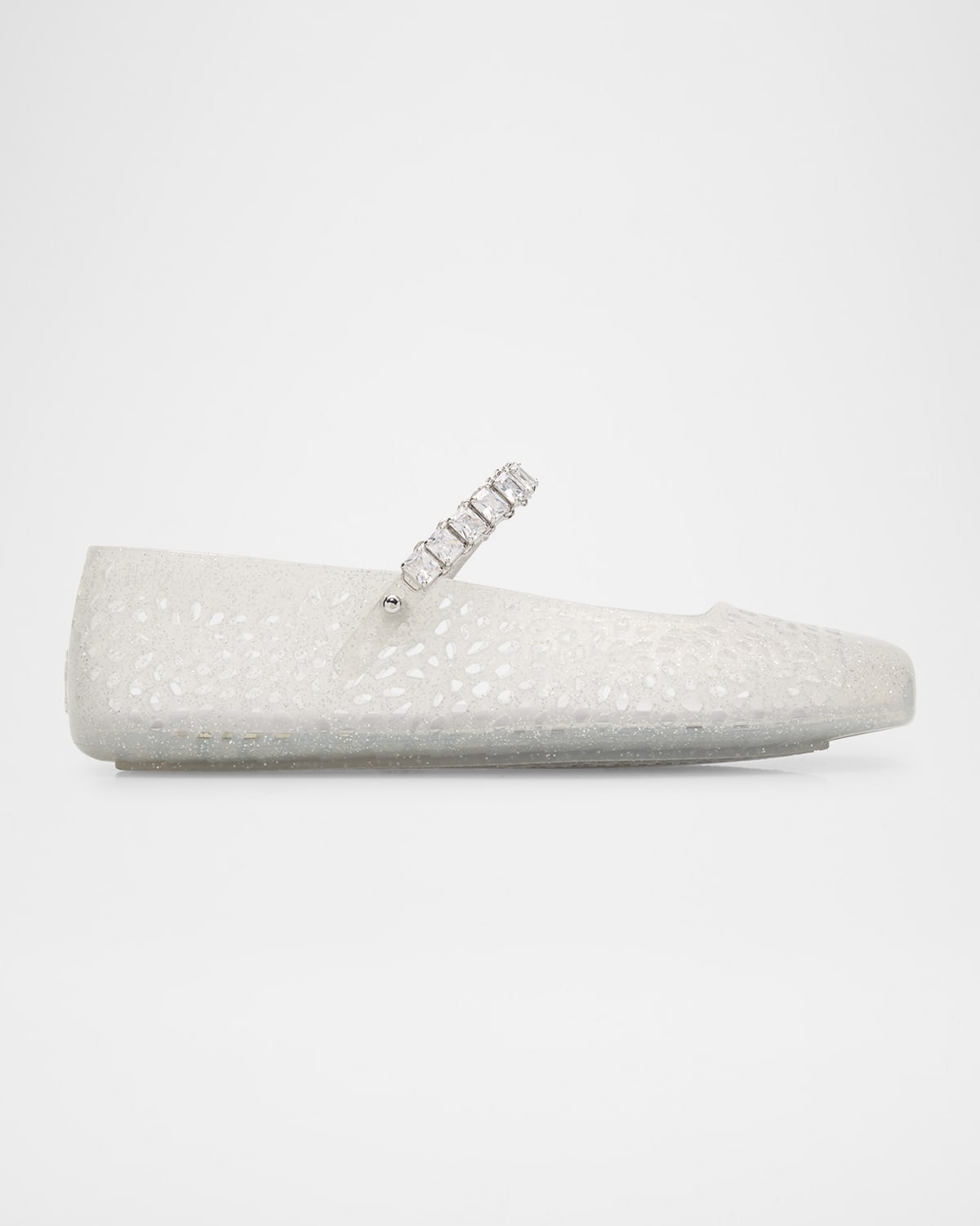 The Jelly Glitter Crystal-Strap Ballerina Flats | Neiman Marcus