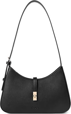 CLUCI Black Shoulder Bag for Women, Small Vegan Leather Purse | Amazon (US)