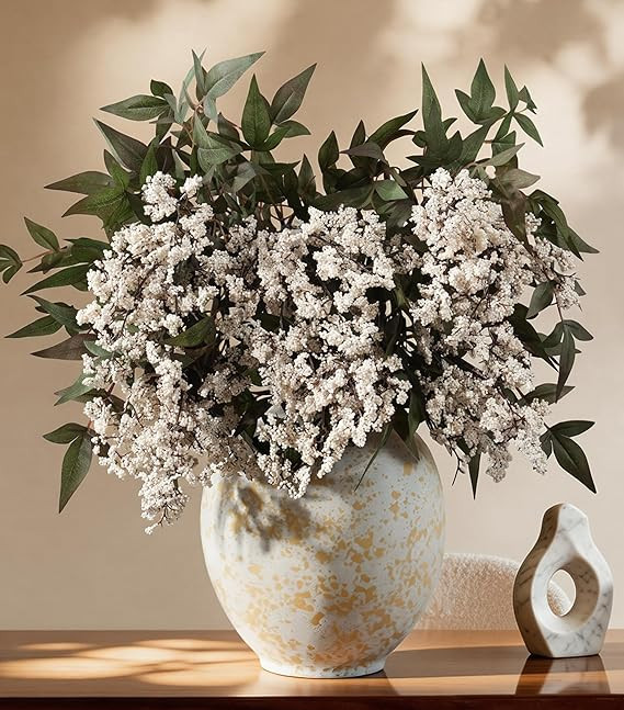 Fake Flowers 3 Pcs 35 Inch Greenery Stems Branches for Vase Floral Stems Realistic Sedum Spray fo... | Amazon (US)