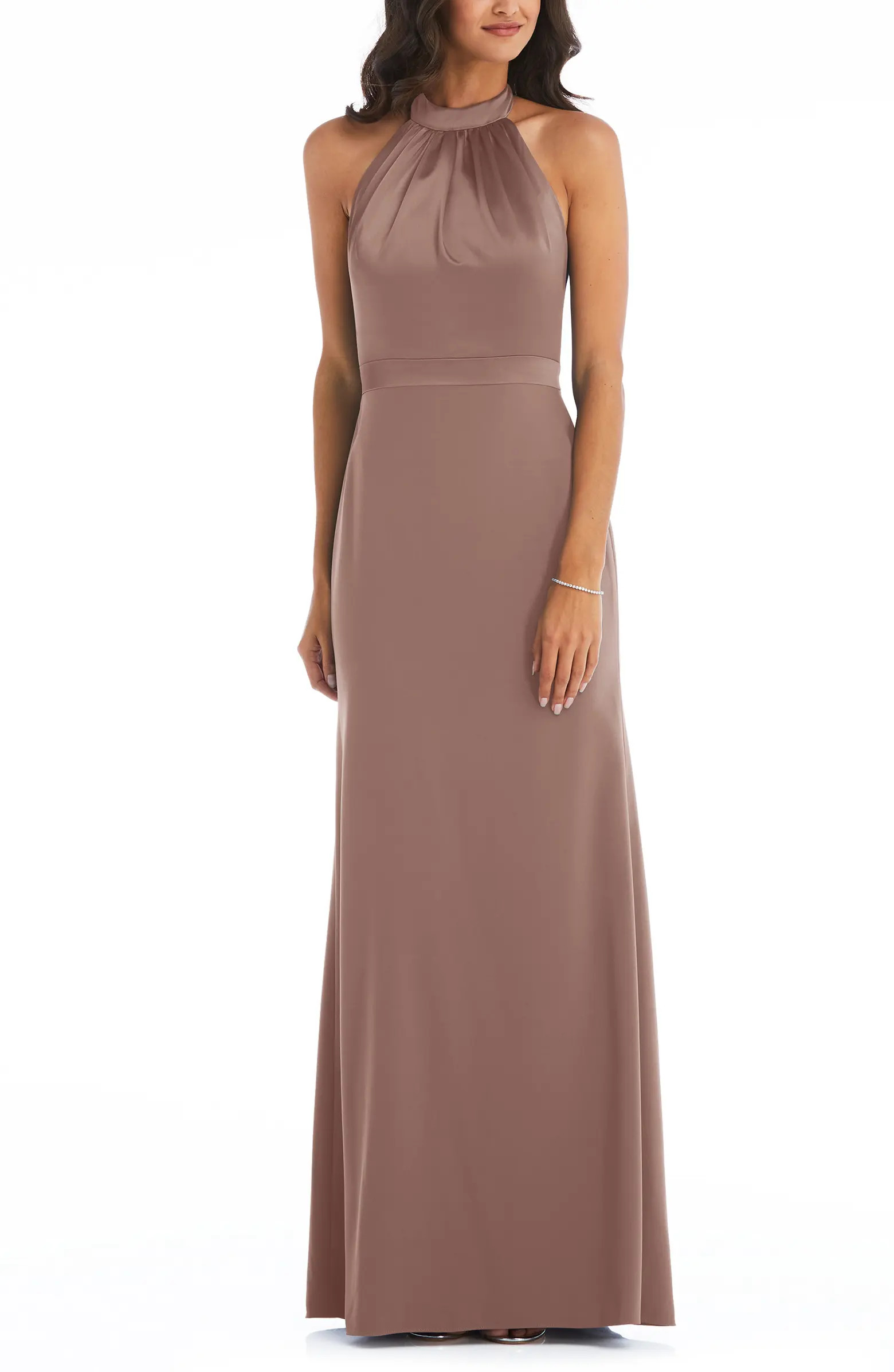 After Six Halter Neck Charmeuse & Crepe Gown | Nordstrom | Nordstrom