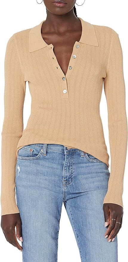 The Drop Women's Dara Slim-Fitted Variegated Rib Polo Sweater | Amazon (US)