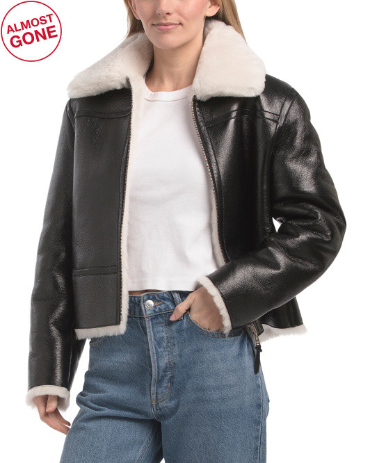 Sheepskin Leather Betty Jacket | TJ Maxx