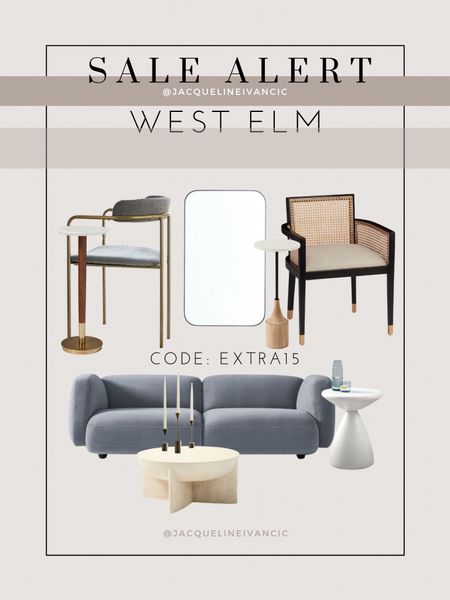 Up to 60% OFF West Elm right now, AND and EXTRA 15% OFF clearance with Code:EXTRA15 🙌🏼✨

Interior decor, couch, blue couch, coffee table, white side table, candleholders, gold candleholders, cane back chair, black and cane chair, medicine cabinet mirror, drink table, gold and gray chair 

#LTKhome #LTKsalealert