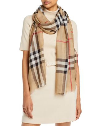 Lightweight Giant Check Wool & Silk Scarf | Bloomingdale's (US)