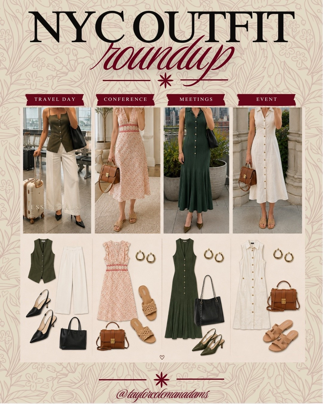 4 days. 4 outfits. So many conversations, coffee runs, and creative inspiration. ☁️✨

From travel day to the final session, I wanted outfits that felt polished, comfortable, and true to my style. Lots of neutrals, classic silhouettes, and pieces that worked from early mornings to networking events.

Sharing everything I wore to Creator Conference because these are the kinds of outfits I'll be reaching for long after the conference is over. 🤍

Everything is linked in my LTK!

#LTKStyle #LTKFinds #CreatorConference #ConferenceStyle #ConferenceOutfits #OOTD #StyleInspiration #ClassicStyle #TimelessStyle #FrenchInspired #NeutralStyle #ElevatedBasics #CapsuleWardrobe #SummerStyle #TravelStyle #EverydayStyle #AmazonFashion #RentTheRunway #BusinessCasualStyle #WearWhatYouLove

creator conference outfit, conference outfit ideas, travel day outfit, business casual outfit, elevated casual, capsule wardrobe, neutral outfits, French-inspired style, classic style, timeless fashion, wide leg white pants, knit vest top, green midi dress, white button dress, romantic midi dress, travel fashion, networking outfit, comfortable conference outfit, Amazon fashion, Rent the Runway, summer workwear, polished everyday style, outfit roundup, what I wore, creator style, Boston creator 

 #LTKdayinmylife #LTKootd #LTKWorkwear