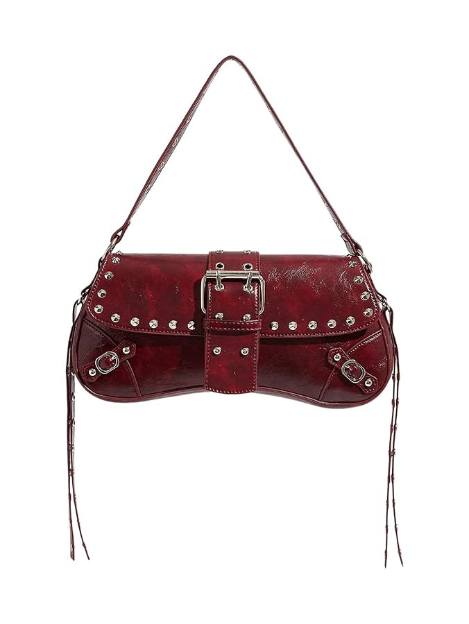 MakeMeChic Women's Shoulder Bags Y2K PU Leather Clutch Small Purse Hobo Bags | Amazon (US)