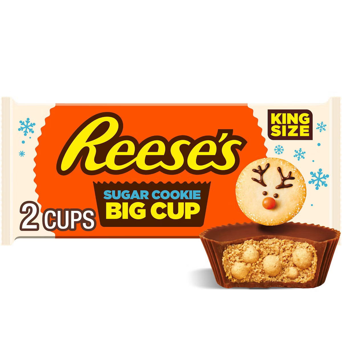 Reese's Christmas Milk Chocolate Peanut Butter Sugar Cookie Candy King Size - 2.6oz | Target