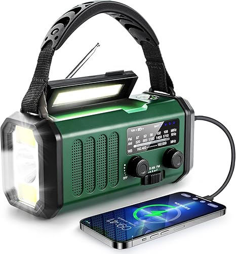 Hand Crank Emergency Radio, NOAA Weather Radio with AM/FM solar Radio,10000mAh Rechargeable Batte... | Amazon (US)