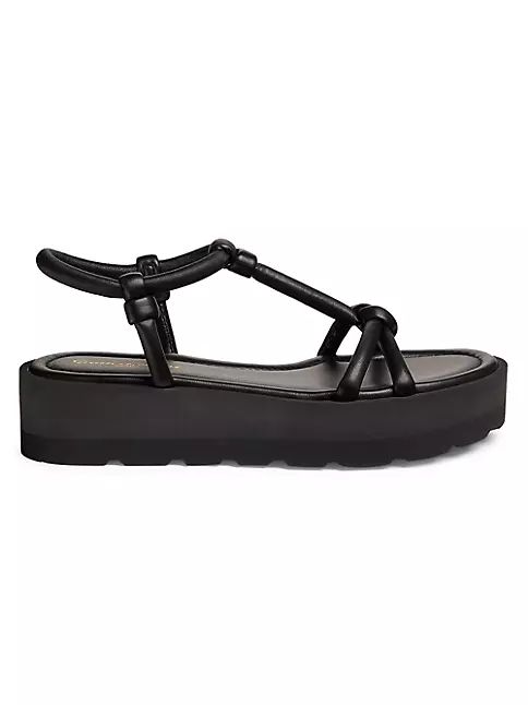 Knotted Leather Flatform Sandals | Saks Fifth Avenue