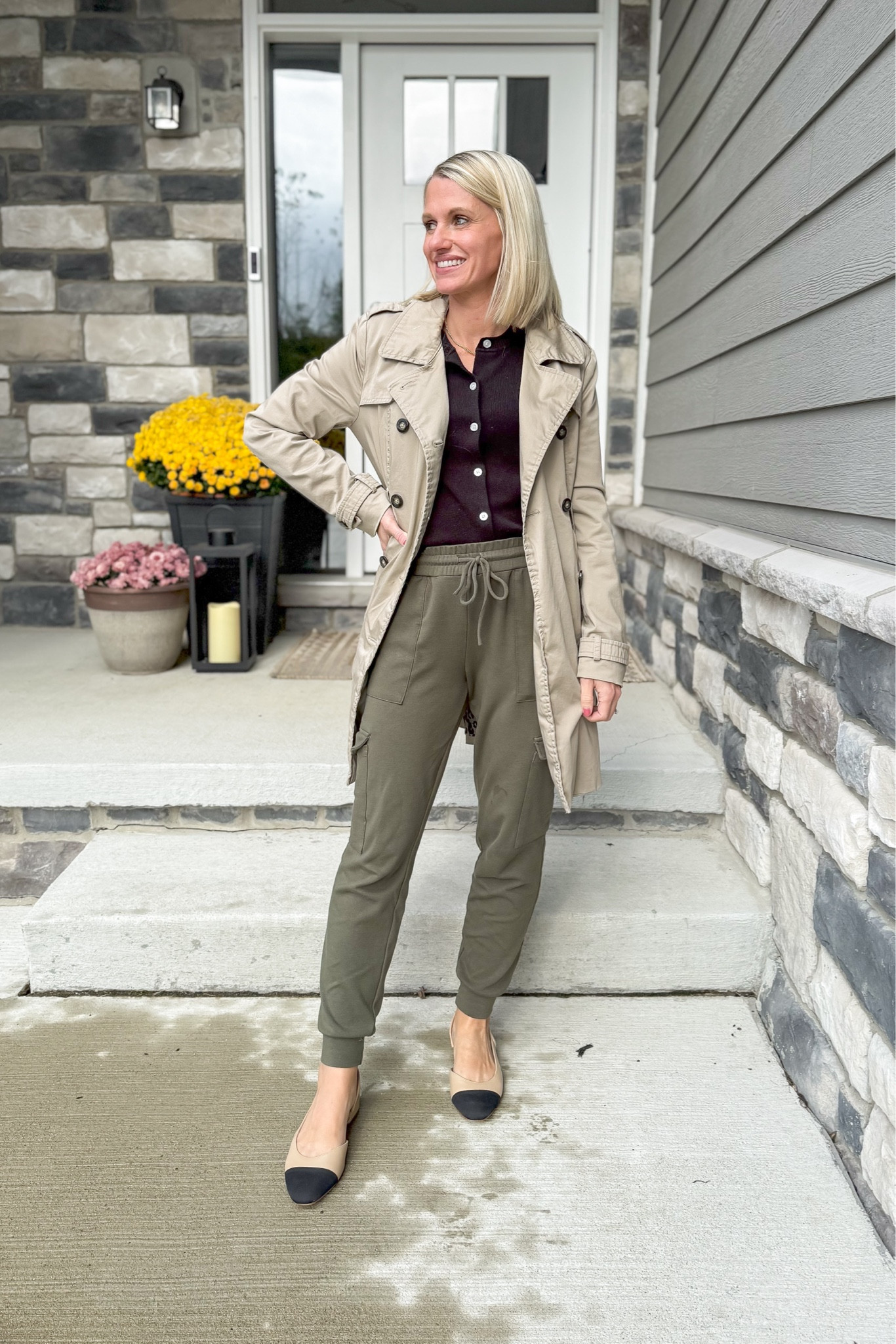 What I wore this week! These joggers are my-go work from home pants! Joggers- xsmall || cardigan- xsmall || trench- old, linked similar 

#LTKStyleTip #LTKSeasonal #LTKOver40
