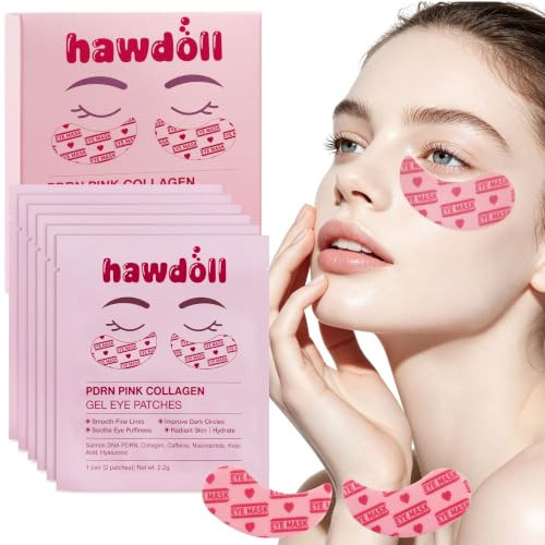 hawdoll PDRN Collagen Under Eye Patches, Cooling Caffeine Eye Masks 6 Pairs | Amazon (US)