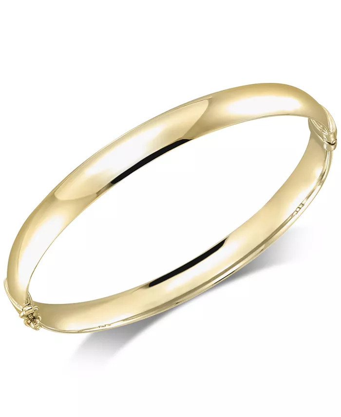 Italian Gold Polished Bangle Bracelet in 14k Gold - Macy's | Macy's