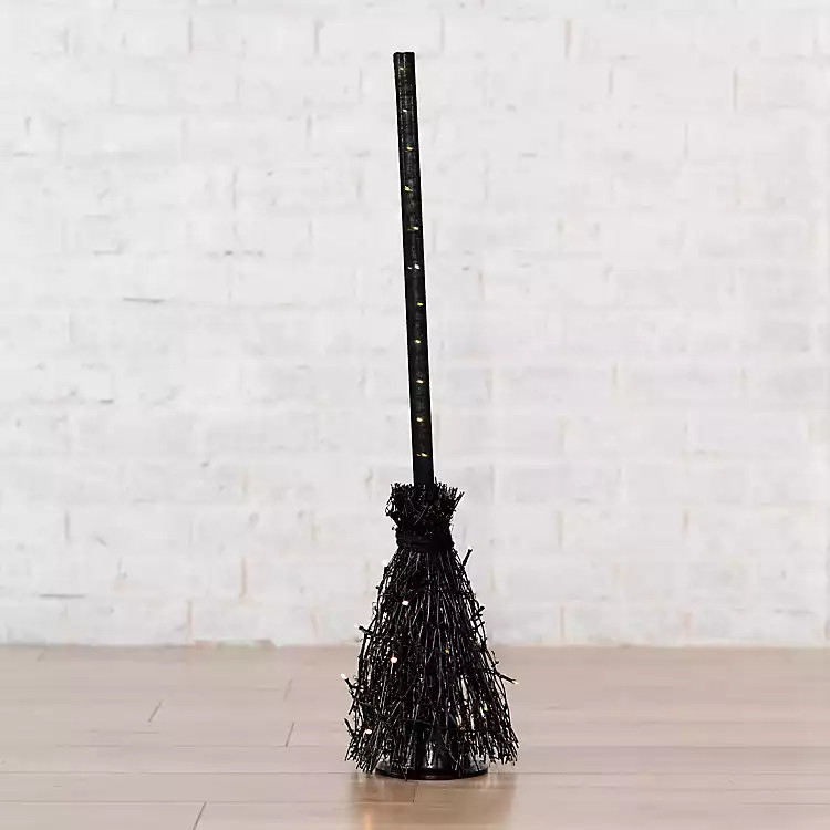Pre-Lit LED Black Broom | Kirkland's Home