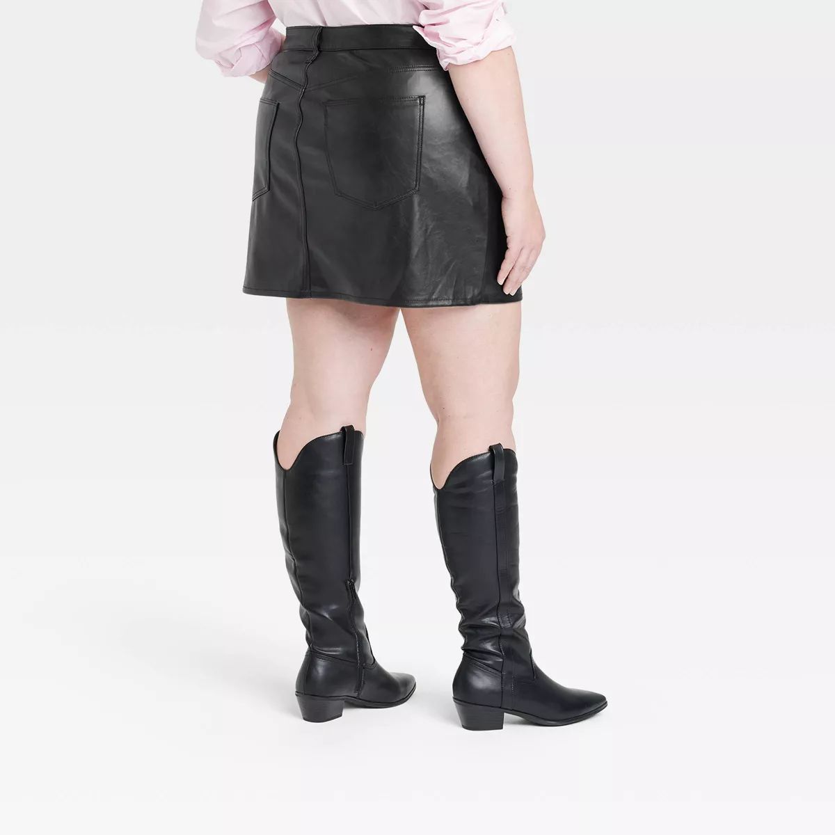 Women's High-Rise Faux Leather Mini Skirt - Universal Thread™ Black | Target