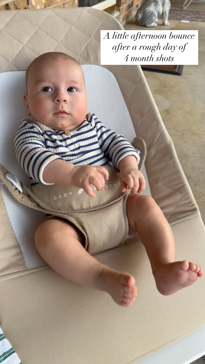 A little afternoon bounce in our favorite seat! #4months #babyboy #babygear #bouncer 

#LTKHome #LTKVideo #LTKBaby