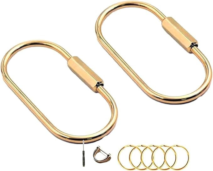 Brass Screw Lock Keychain,Carabiner Clip Hook Keychain Heavy Duty Car Key Organizer | Amazon (US)
