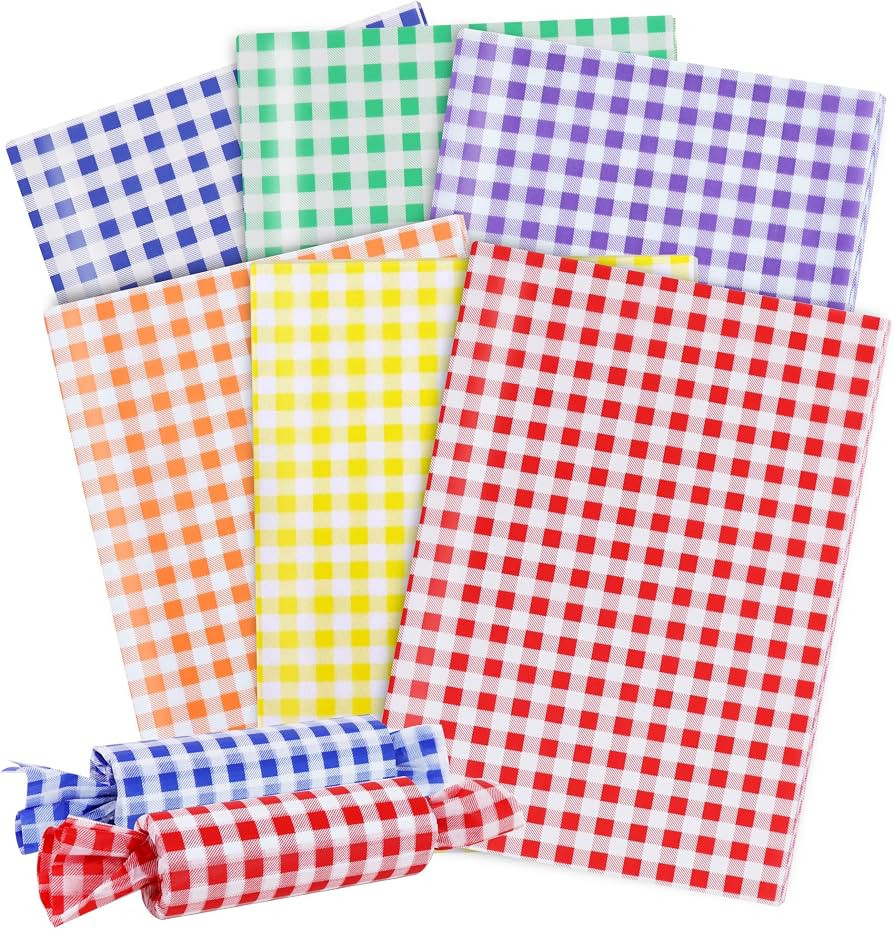 BEISHIDA Rainbow Gingham Tissue Paper Bulk, Checkered Wrapping Tissue Paper for Gift Bags, 14 x 2... | Amazon (US)
