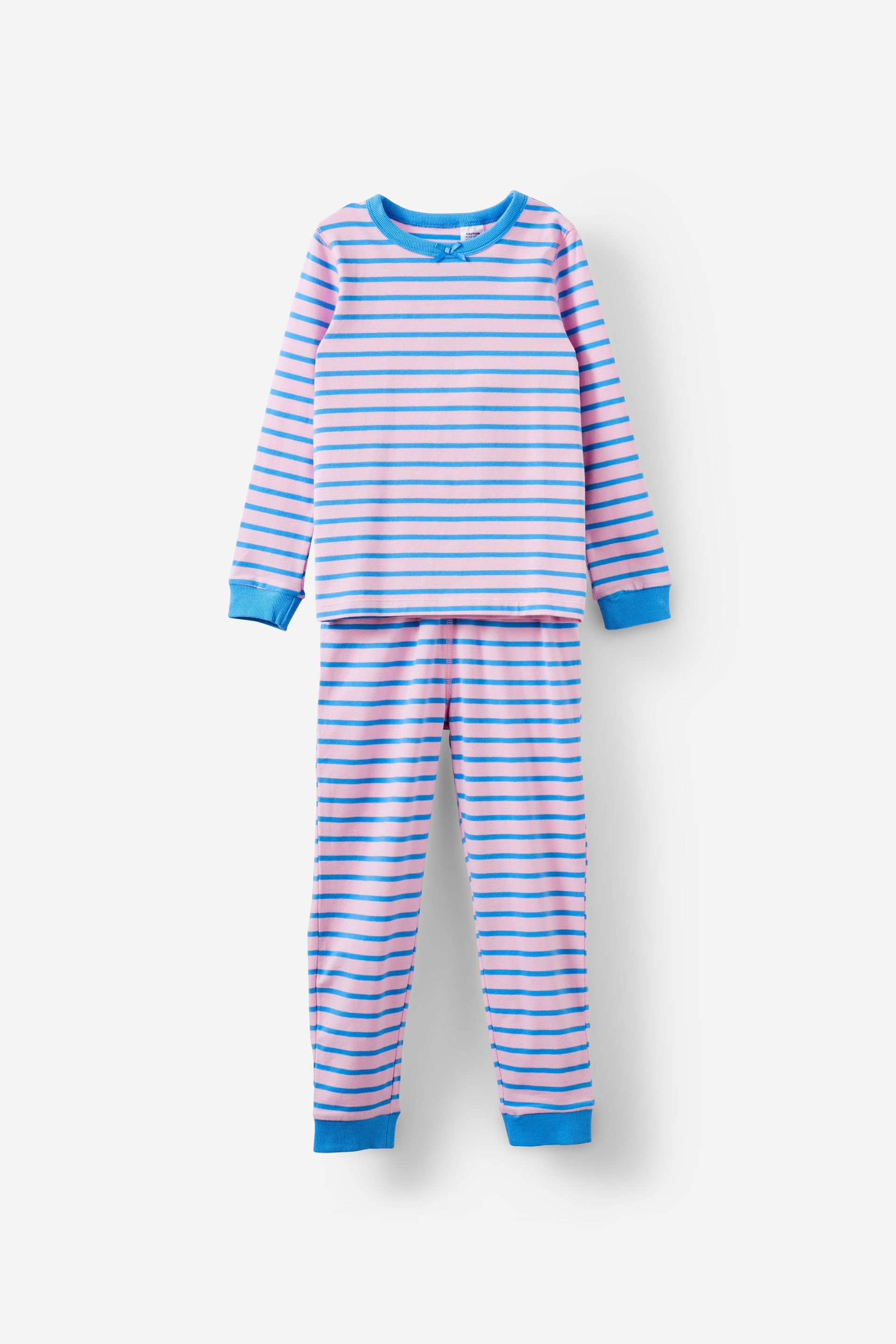 Cotton On Kids - Ava Long Sleeve Pyjama Set - Marian stripe fairy pink/deep sea blue | Cotton On (ANZ)