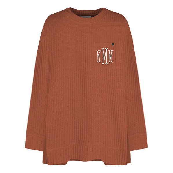 Monogrammed Waffle Crewneck Sweatshirt | Marleylilly
