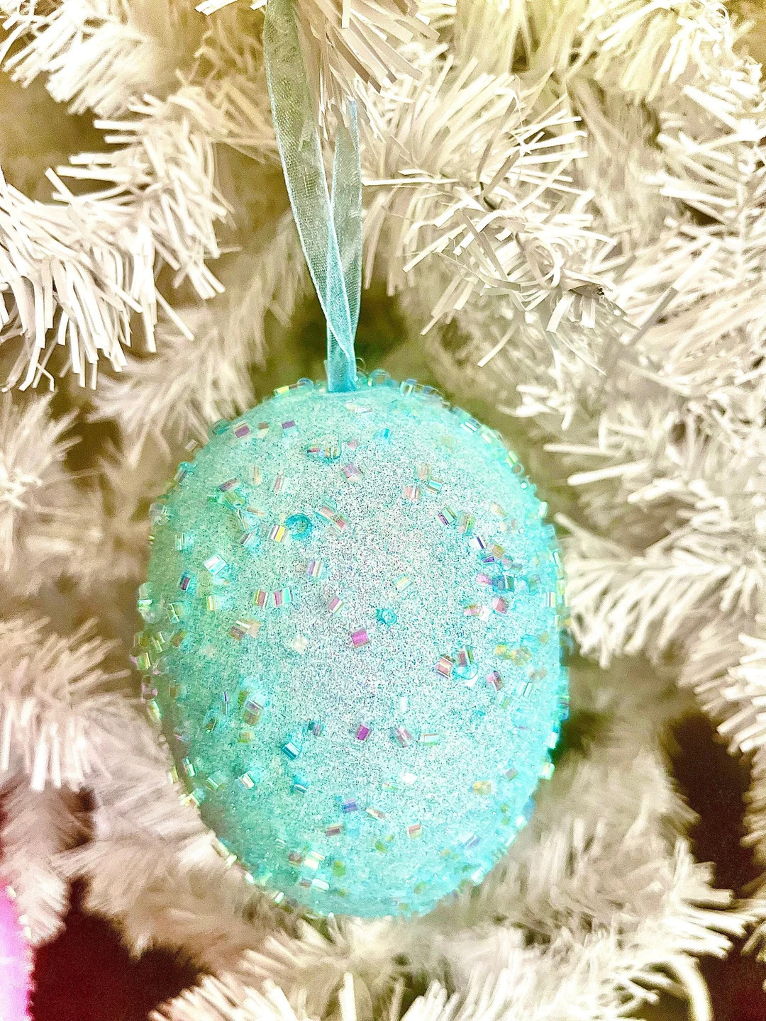5.5 X 3.5 Giant Turquoise Blue Glitter Easter Egg Easter Egg Tree Ornament-easter Decoration Wrea... | Etsy (US)