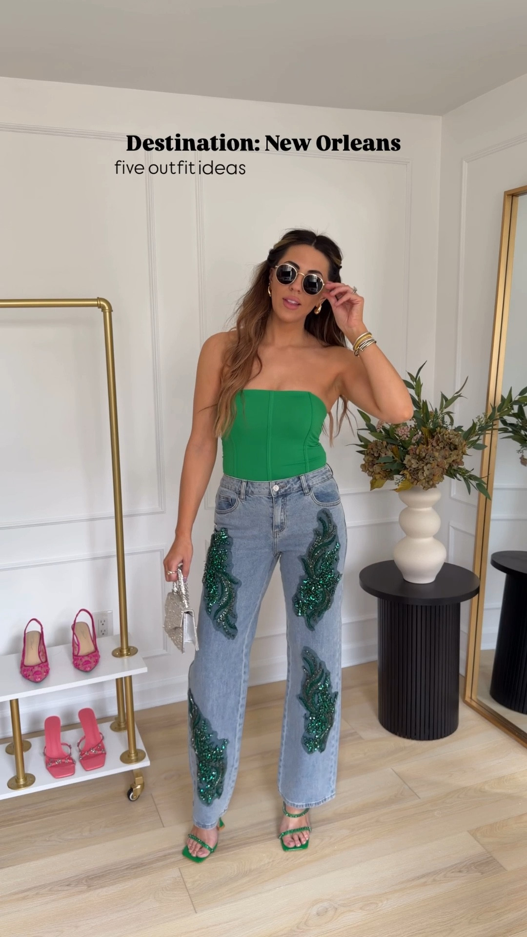 New Orleans outfit ideas for your trip to Nola🪅✨

Outfit 1: green corset (small) with green rhinestone denim jeans (size 27)

Outfit 2: zebra mini dress (small + wear a skirt or skort underneath )

Outfit 3: leopard sequin pants (medium) and white off shoulder top (small)

Outfit 4: black mini skort (small) and black off shoulder top (small)

Outfit 5: white maxi skirt (medium) and leopard halter denim top (small)

Outfit 6: Rhinestone butterfly denim jeans (size 27) and metal rhinestone crystal mesh top 

@shopakira #ad

Mardi gas | fun outfits | Nola outfits | statement pieces | statement accessories 

#LTKFestival #LTKgrwm