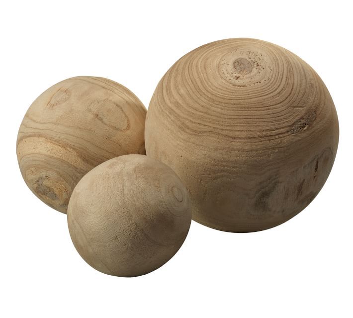 Decorative Malibu Wood Balls, Set of 3 | Pottery Barn (US)