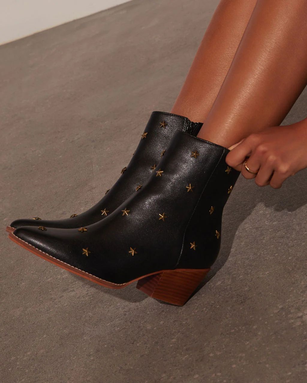 Audrie Star Studded Western Booties | VICI Collection