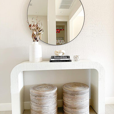 Edge Black Round 48" Wall Mirror + Reviews | Crate & Barrel | Crate & Barrel
