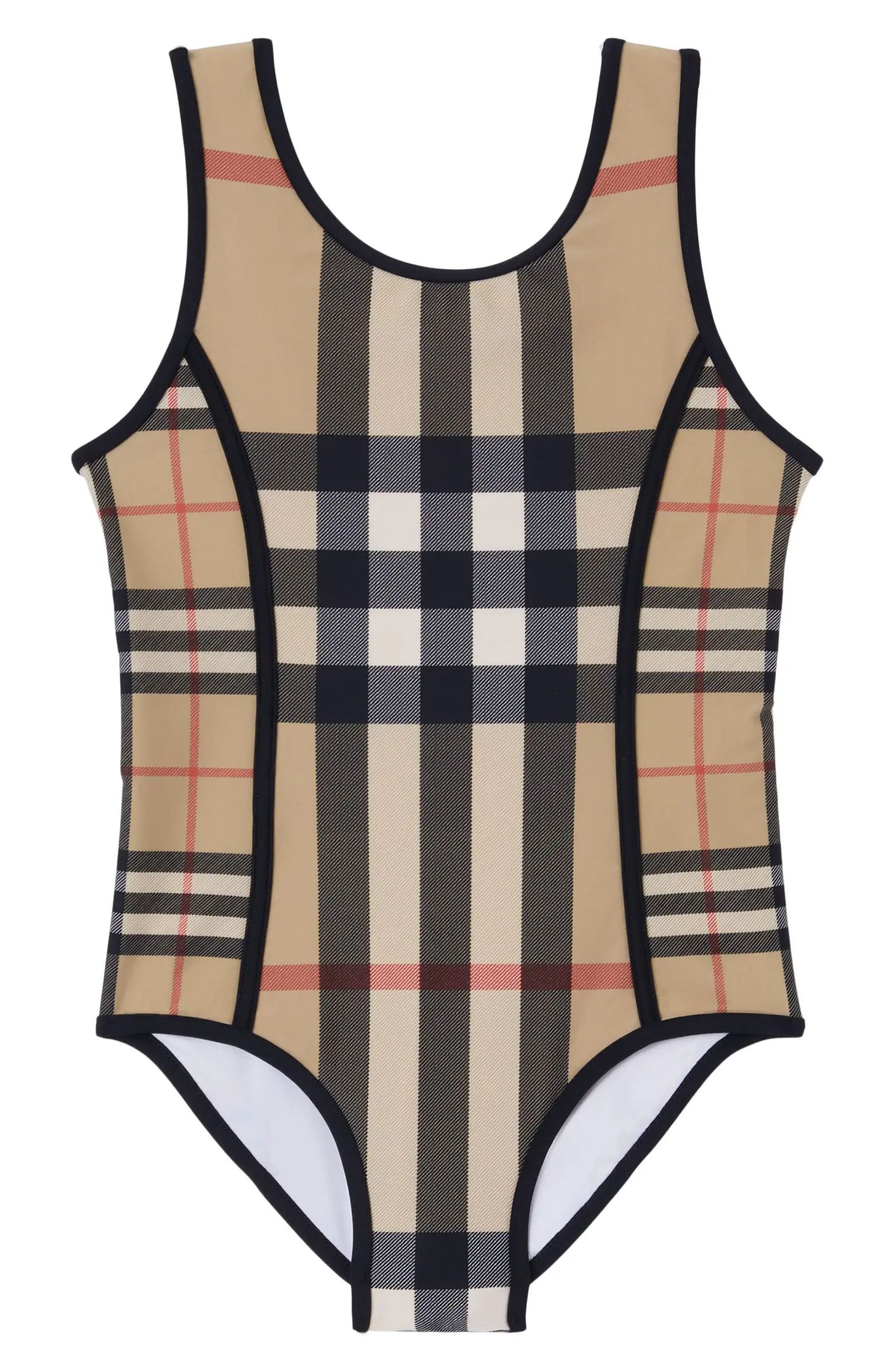 Burberry Kids' Vintage Check One-Piece Swimsuit | Nordstrom | Nordstrom