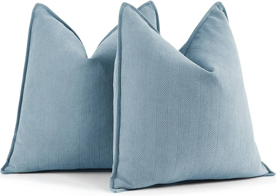 ZWJD Throw Pillow Covers 18x18 Set of 2 Chenille Pillow Covers with Elegant Design Soft and Luxur... | Amazon (US)